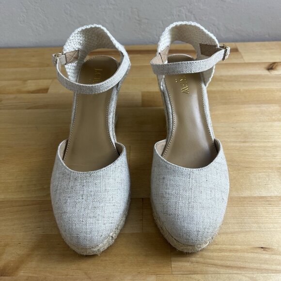 J.Crew Factory‎ Ankle-strap Espadrille Wedges Sandal Closed Toe Shoes Size 6.5 - Picture 3 of 11